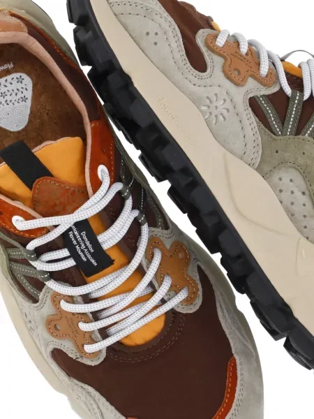 Bőr virágos sneaker Flower Mountain szürke
