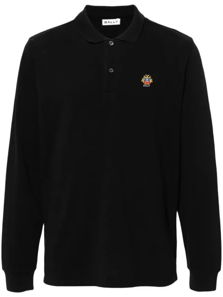 Tricou polo Bally cu broderie negru