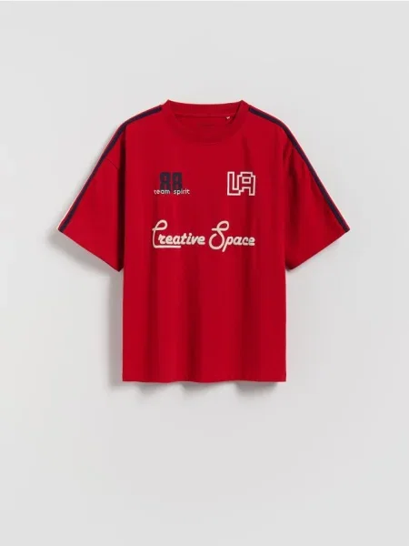 Reserved Tricou din cu imprimeuri roșu