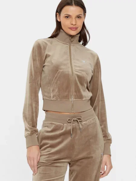 Велюровий светр Guess бежевий