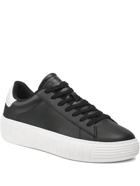 Sneakerși Tommy Hilfiger din piele negru