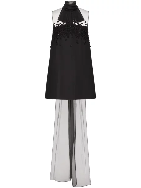 Rochie mini Valentino Garavani cu paiete de mătase de costum negru