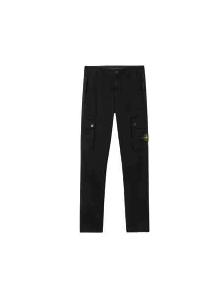 Spodnie cargo Stone Island ze spandexu z kamieniami czarne