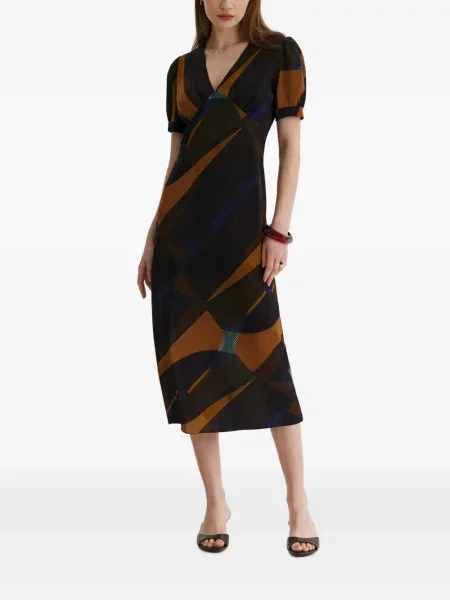 Rochie midi Framboise cu imagine cu imprimeu abstract negru