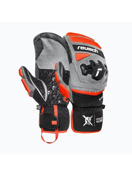 Mănuși de schi Reusch Worldcup Warrior GS Mitten black/silver/fluo red negru