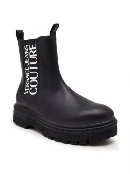 Versace Jeans Couture De piele ghete chelsea negru