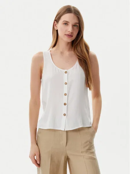 Vero Moda Marškinėliai Bumpy Standard Fit balta