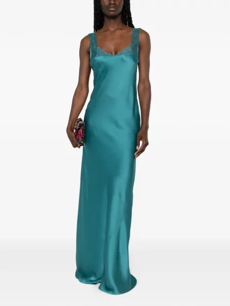 Rochie maxi Forte_forte din dantelă albastru