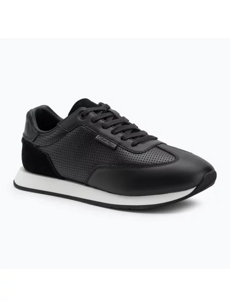 Calvin Klein Sneakersy Low Prof Runn Laceup Perf Lth černá