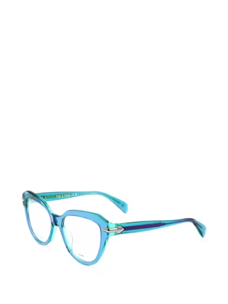 Ochelari de soare Rag & Bone cu imprimeu geometric albastru