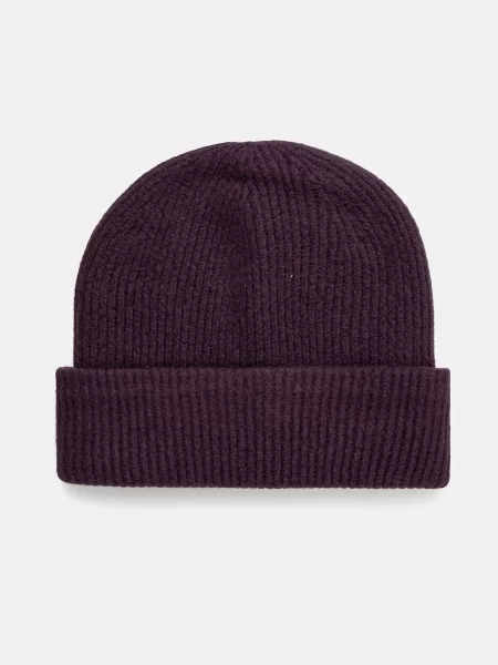 Шапка Abercrombie & Fitch лилаво от плътен трикотаж виолетово
