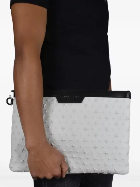 Geantă Jimmy Choo cu tepi alb