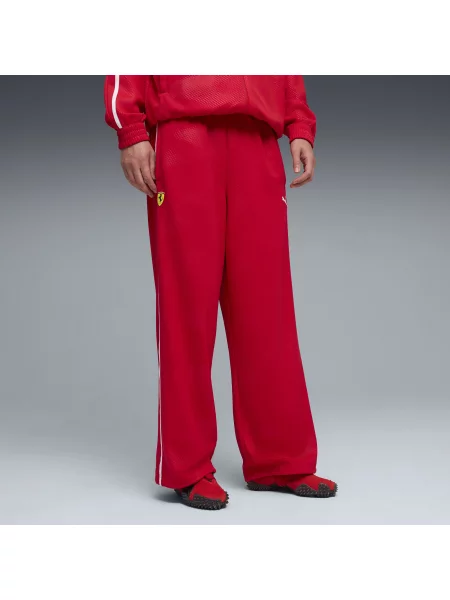 PUMA spodnie dresowe Scuderia Ferrari T7 o kroju oversize Akcesoria S czerwony