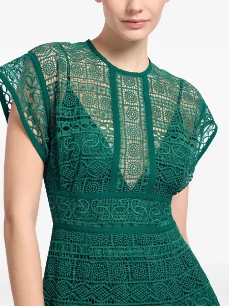Rochie midi Elie Saab până la genunchi de costum verde