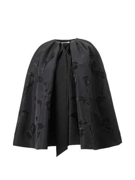 Geacă Carolina Herrera de mătase cu model floral negru
