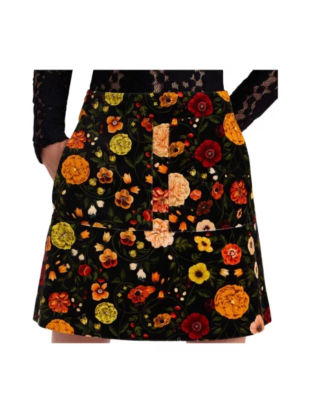 Spódnica mini La Doublej retro z naszywanymi kieszeniami w kształcie litery A