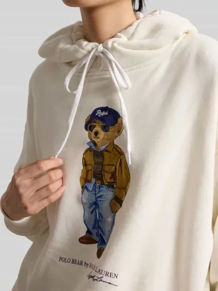 Bluza z kapturem o kroju comfort fit z mieszanka bawełny Polo Ralph Lauren biała
