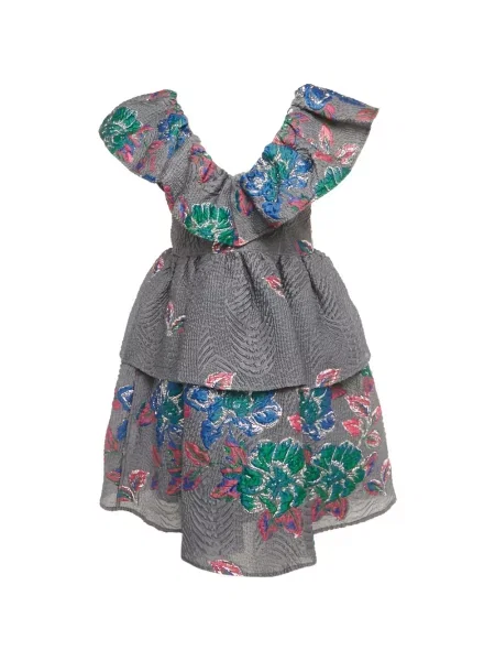 Rochie mini Ganni din jacard gri
