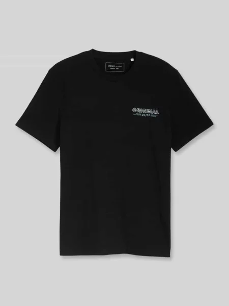 T-shirt o kroju regular fit z czystej bawełny Tom Tailor Denim czarna