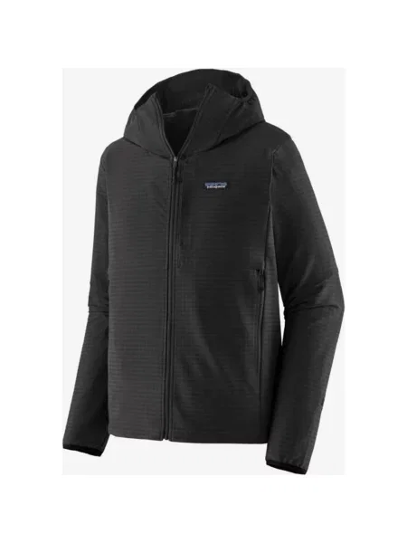 Bluza z kapturem Patagonia Full Zip R1 TechFace czarny czysty XS biała