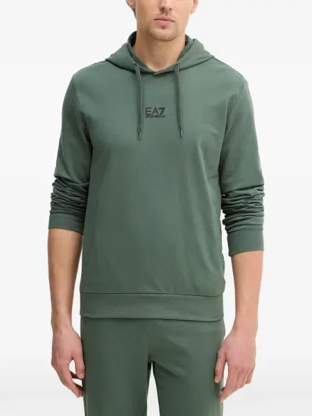 Húzózsinór kapucnis melegítő felső Ea7 Emporio Armani autogrammal zöld