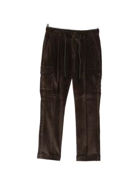 Pantaloni cargo Gran Sasso de catifea cord cu cordon maro