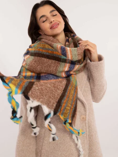 Šal Fashionhunters rjava