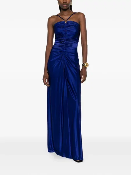 Rochie maxi Max Mara cu volane albastru