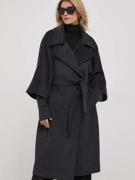 Вовняне пальто Tiffi сірий перехідне oversize