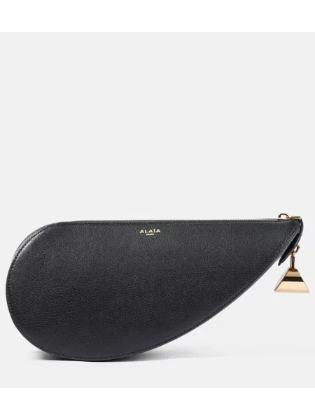 Usnjena pisemska torbica Alaia črna