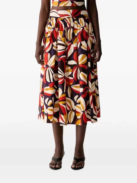 Fustă midi Benetton cu model floral cu imagine violet