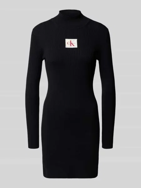 Calvin Klein Jeans Sukienka Z Dżerseju schwarz czarna