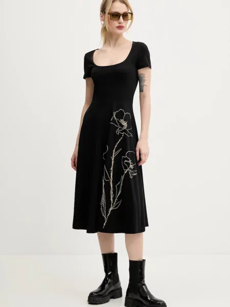 Сукня Desigual NAPOLES midi розкльошена чорний