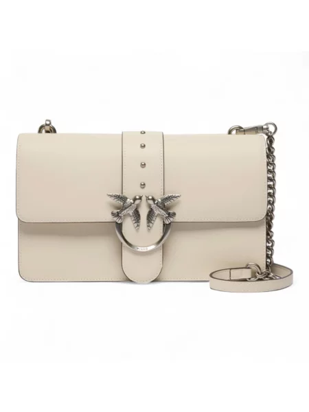 Torebka crossbody Pinko skórzana klasyczna biała
