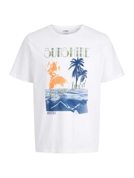 JJ Rebel Tricou JREBMASON albastru / verde / portocaliu alb