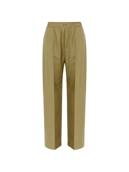 Pantaloni Kenzo de lână cu autograf verde
