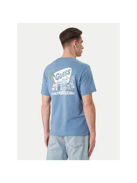 Guess Jeans majica za muškarce od pamuka plava