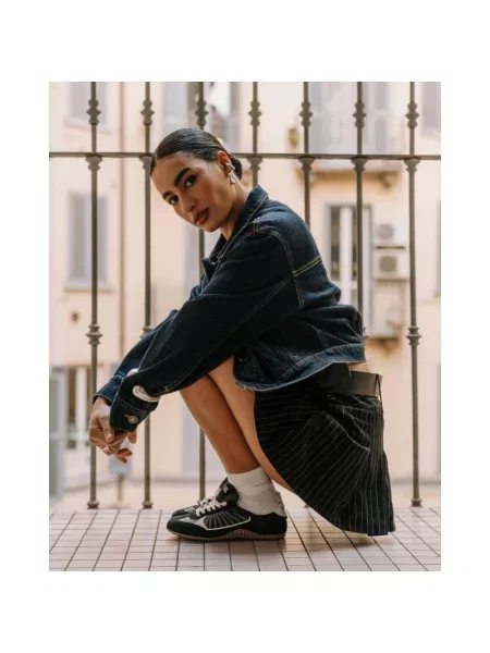 Sneakersy P448 skórzane czarne