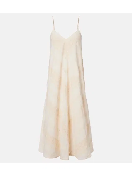 Rochie midi Juliet Dunn cu broderie bej