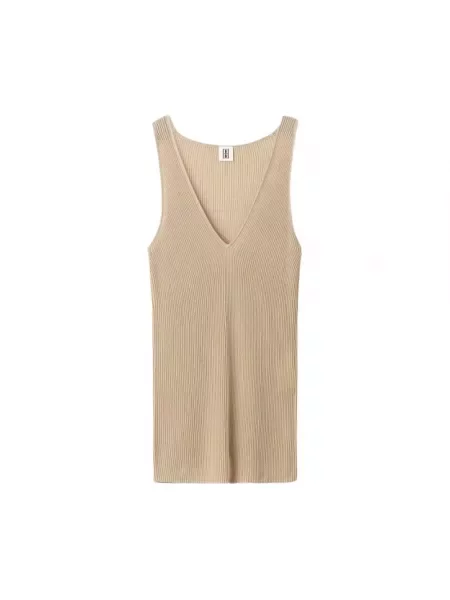 Lniany top By Malene Birger beżowy