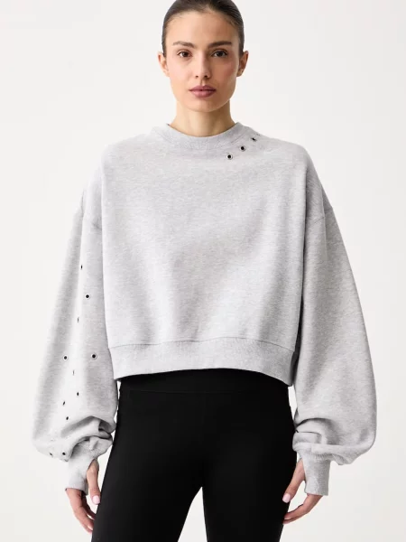 Nike Sportswear oversize melegítőfelső női pamuttal Studio Fleece szürke