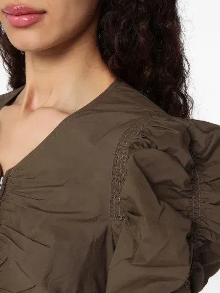 Rochie mini Marant Etoile cu volane de costum maro