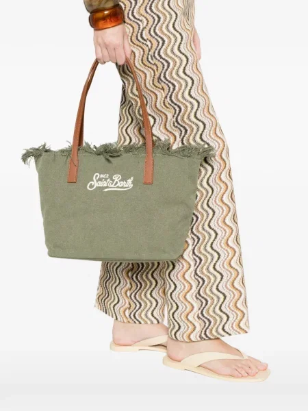 Geantă Mc2 Saint Barth cu broderie verde