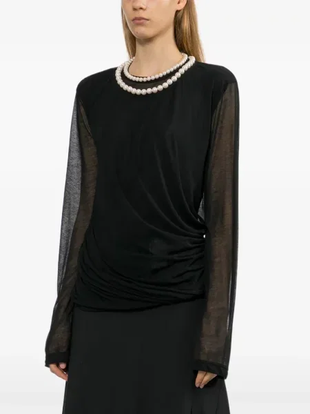 Top Junya Watanabe cu perle negru