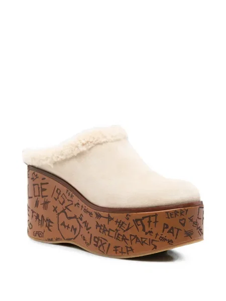 Papuci tip mules Chloé cu pană