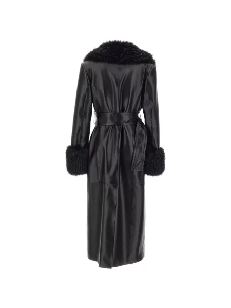 Palton Stand Studio din piele negru