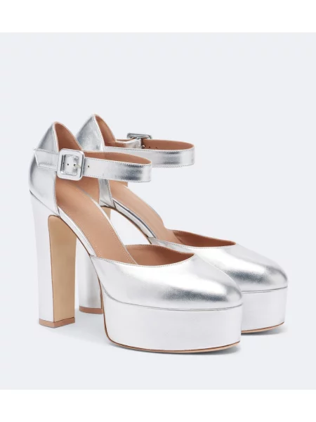 Pantofi cu toc Malone Souliers din piele cu platformă