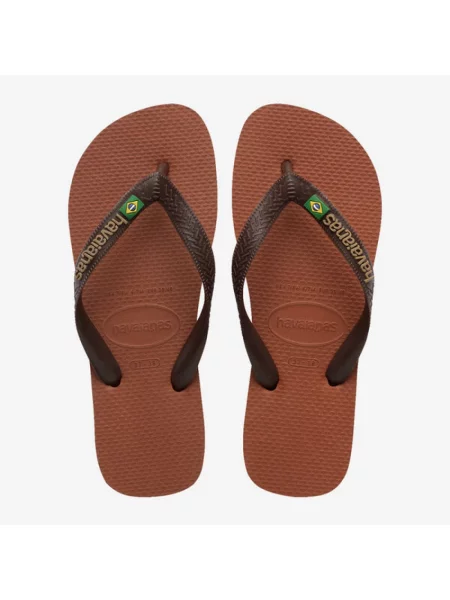 Klapki Havaianas z logo brązowe