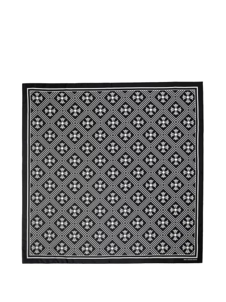 Šál Chrome Hearts se srdcovým vzorem černý