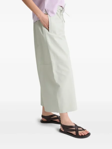 Pantaloni Yves Salomon din piele verde